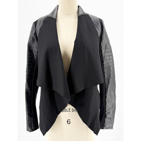 Blanc Noir Drape Front Jacket In Black Size XS - Picture 11 of 12
